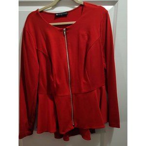 FTF Zip-Up Peplum Blazer